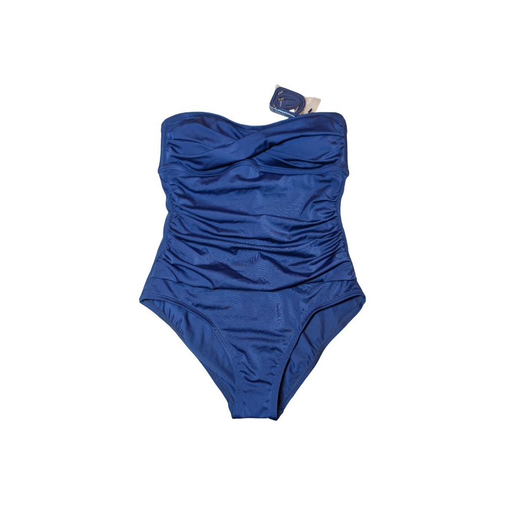 ⭐D8‎ Shade & Shore Padded One Piece Swimsuit Navy Blue Size Small